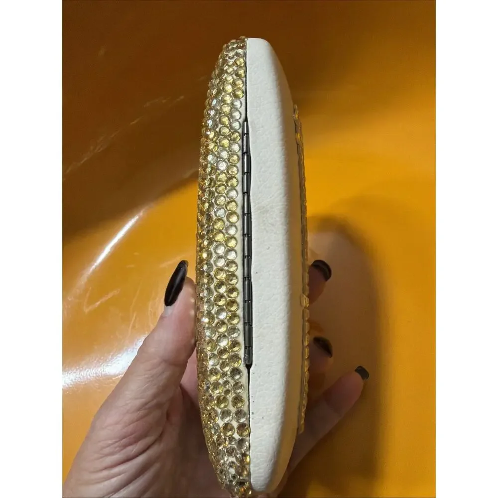 Bling Crystal‎ Eyeglasses Case,Shiny Rhinestone Hard Shell Protective Silver